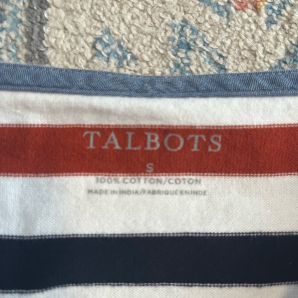 Talbots striped boatneck long sleeve tshirt - Picture 3 of 5
